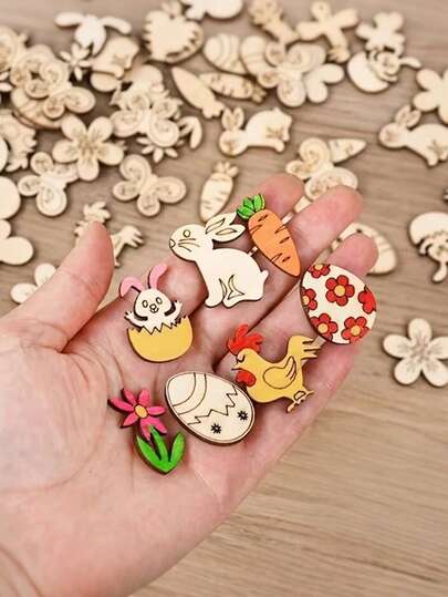 Mini Multicolor Confetti Shapes, Rabbit, Rooster, Egg, Carrot Creative Handicrafts, Suitable For Easter Decoration, Home Decor, Party Table Decor, Easter Gifts