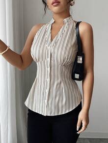 Women's Sleeveless Solid Color Camisole, Fashionable Choice For Summer - Multicolor - View 4