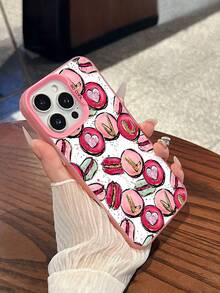 Estuche para teléfono con diseño de amor de macarrones compatible con estuches para teléfonos   17  16 Pro Max  15 Pro Max  13 y  12 Duradero, a prueba de golpes y elegante Un gran regalo para familiares, amigos, seres queridos y novios/novias - Rosa - Ver 4