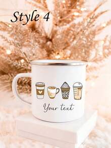 1个350毫升个性化陶瓷马克杯，搪瓷杯，可定制姓名，DIY水杯，适用于果汁、牛奶、冰咖啡 - 送给朋友、父母、同学的礼物，节日装饰，易于清洁，精致，高品质，可定制，个性化，独特，是送给她、男朋友、女朋友、爸爸、妈妈、家人、朋友、儿子、女儿、学生的理想礼物 - 彩色 - 查看 9