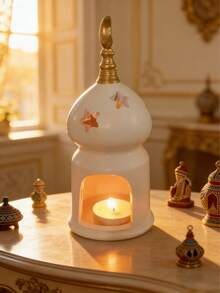 1件中东风格装饰品，斋月装饰品，斋月新月蜡烛台及香薰机，斋月伊斯兰节日派对，家居房间餐桌装饰 - 开斋节春季装饰礼物，节日礼物（不含蜡烛） - 多色 - 查看 8