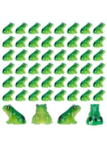 30pcs Resin Mini Green Frog Figurines, Miniature Animal Model, Fairy Garden Moss Landscape DIY Terrarium Craft Decor Accessories, Home Decoration - Green - View 8