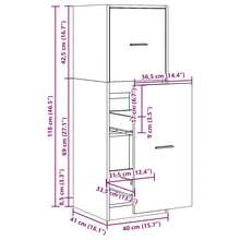 vidaXL Armadio da farmacia marrone chêne 40x41x118 cm in legno d'ingegneria - Castano - Visualizzare 10