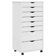 vidaXL Armoire roulante avec tiroirs MOSS blanc bois de pin solide - Blanc - Voir 2