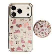 GUCADI 1pc Silver Edged Magnetic Gold-Plated Autumn Rabbit + Autumn Rabbit Gold-Plated Magnetic Stand, Silver Edged Gold-Plated Rabbit Phone Case Compatible With Apple 17 Pro Max, 16, 15 Magnetic Stand, Compatible With Apple 17 Pro Max, 15 Magnetic Stand, 16, 14, P70 - Multicolor - View 4