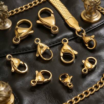 10/20 Pcs Stainless Steel Lobster Clasps Multi-Size Lobster Clasp Clips Bracelet Necklace Chain Claw Connectors Furniture Craft DIY Lobster Clasp Jewelry Making Accessories