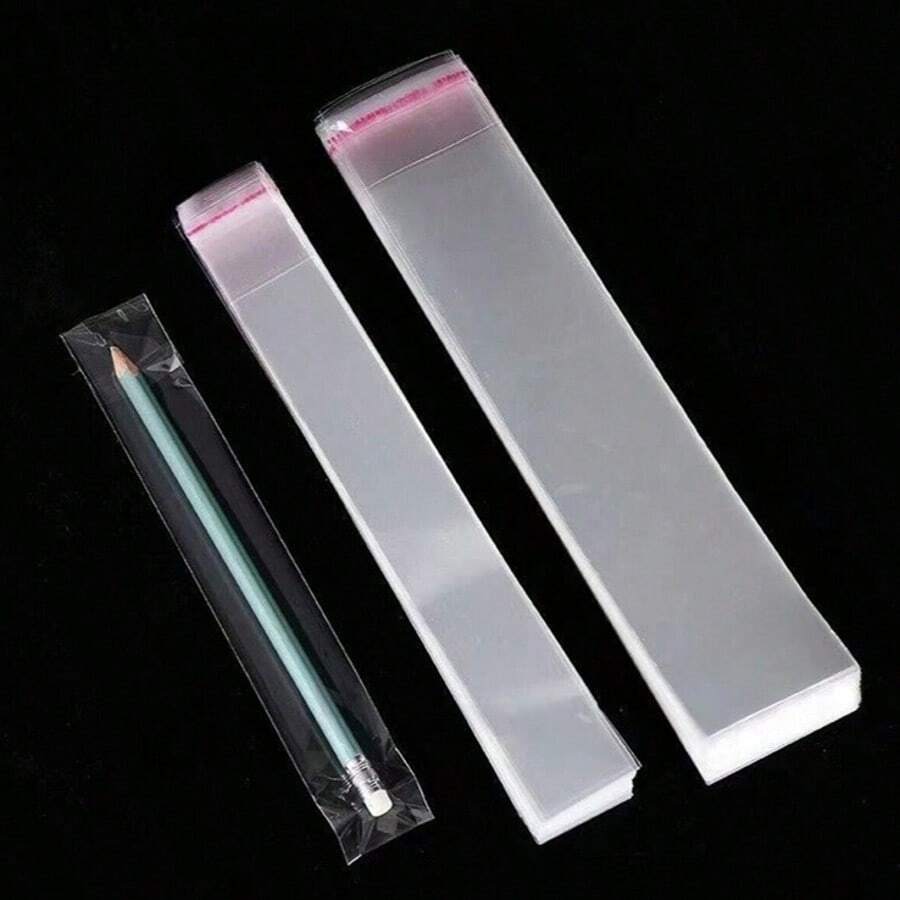 100 túi quà trong suốt, túi tự dính, túi kín dùng để đóng gói và bảo quản văn phòng phẩm, bút chì, thước kẻ, bàn chải đánh răng, ống hút, đũa, thìa, tiện lợi mang theo, thích hợp cho đám cưới, tiệc sinh nhật, phụ kiện trang sức tự làm, quà tặng bút văn phòng phẩm, bao bì vòng cổ, vòng tay, túi OPP mỏng tự dính, túi đựng vòng cổ trang sức thủy tinh, túi kín, túi quà hình quả anh đào, túi quà ren nơ, quà lưu niệm. - Nhiều màu - Xem 1