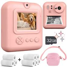 Câmera de Impressão Instantânea: Presente Social - Câmera Instantânea e Impressora Fotográfica Portátil para Adultos, Imprime Fotos/Vídeos HD 1080P em Segundos com Filtros Divertidos, Presente Perfeito para Viagem, Natal, Aniversário - Ideal para Homens, Mulheres, Casais, Amigos (Bateria Recarregável de 1300mAh) - Natal, Aniversário, Ano Novo, Presente de Halloween - ZSK-Multicolorido - Visão 23