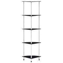 vidaXL Étagère 5 ebenex Noir 30x30x130 cm Verre trempé - nero - Visualizzare 1