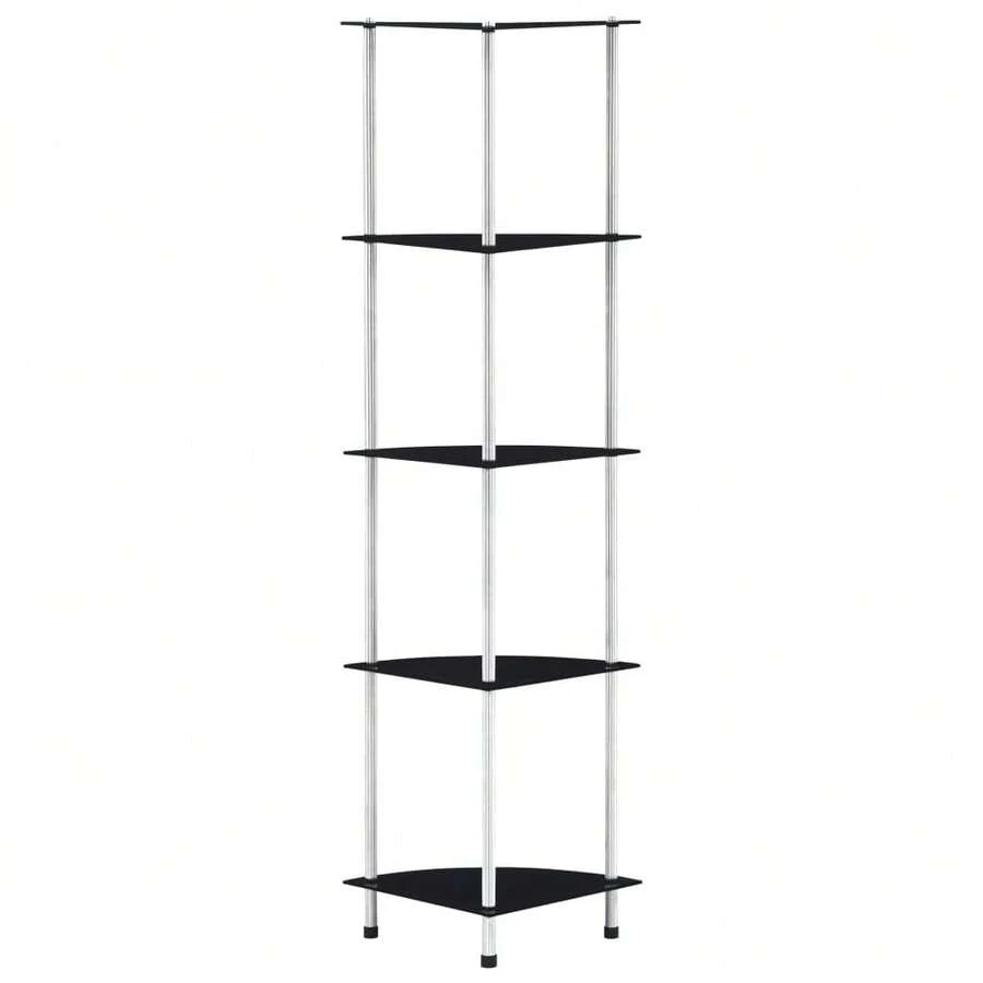 vidaXL Étagère 5 ebenex Noir 30x30x130 cm Verre trempé - nero - Visualizzare 1