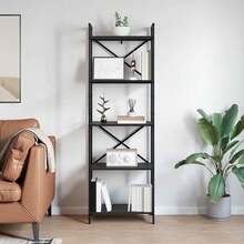 vidaXL Étagère Chêne nero 56 x 34 x 171 cm Bois d'ingénierie - nero - Visualizzare 4