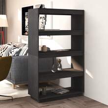 vidaXL Bibliothèque/Séparateur de pièce Gris 80x35x135 cm Pin massif - Gris - Voir 1