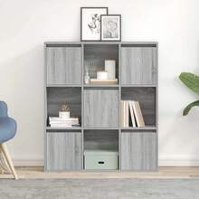 vidaXL Bibliothèque sonoma gris 89x24x101,5 cm ingénierie du bois - Gris - Voir 3
