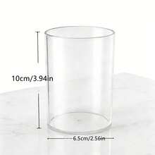 1pc Acrylic Round Nail Brush Holder/Storage Box/Makeup Pen Display Stand, Transparent - Multicolor - View 8