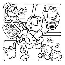 40-190g söt målarbok med kurirhund, lättfylld pappersbok, bedårande läkande stil, kurirhundelement, blått och gult färgschema, benhattdetalj, avslappnande klotter, lämplig för brevpapper, skolmaterial, utmärkt present till flickor, alla hjärtans dag, nyår - Små jobb - Visa 3