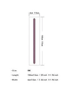 1pc Plaid Casual Street Elegant Polyester Skinny Necktie Scarf Headband Belt 4-In-1 Multifunctional Accessory, Unisex, All Season - Purple - View 5