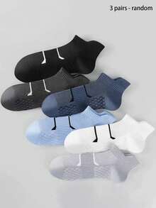 1/2/4/6 Pairs Men's Short Socks, Moisture-Wicking, Odor-Resistant, Sports Socks, Thin Ankle Socks, Unisex - Multicolor - View 8