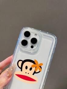 Paul Frank Licensed Transparent Airbag Phone Case, Full Coverage Shockproof Camera Protection, Monkey & Flower Pattern, New Design Compatible With Iphone 13/14/15/16 Pro Max - Multicolor - View 4