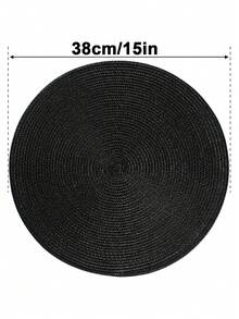 Miếng lót bàn tròn dệt PP 12/15 inch, miếng lót ly 4.72 inch, nhiều màu sắc, có thể giặt, cách nhiệt, miếng lót bàn, miếng lót ly, miếng lót bình hoa, trang trí mặt bàn, phù hợp cho đám cưới, tiệc lễ hội, nhà hàng, nhà bếp, trang trí tiệc Giáng sinh và Năm mới - màu đen - Xem 11