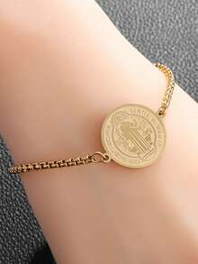 1PC Stainless Steel Saint Benedict Medal Bracelet Saint Benedict Cross Bracelet Men's Women's Christian Pastor Exorcism Talisman Jewelry - Fashion - View 4