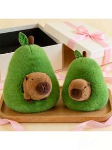 13.78inch Cute Capybara Plush Toy, Soft Capybara Plush Pillow With Avocado Capybara Plush Toy, Suitable For Girls, Children, Adults Birthday, Valentine's Day Gift - Multicolor - View 1