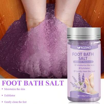 100克七合一薰衣草足浴盐，清爽足部，足浴球，深层清洁保湿泡腾片，运动后泡脚，睡前泡脚20分钟，适合干燥、皲裂的足部——完美礼物