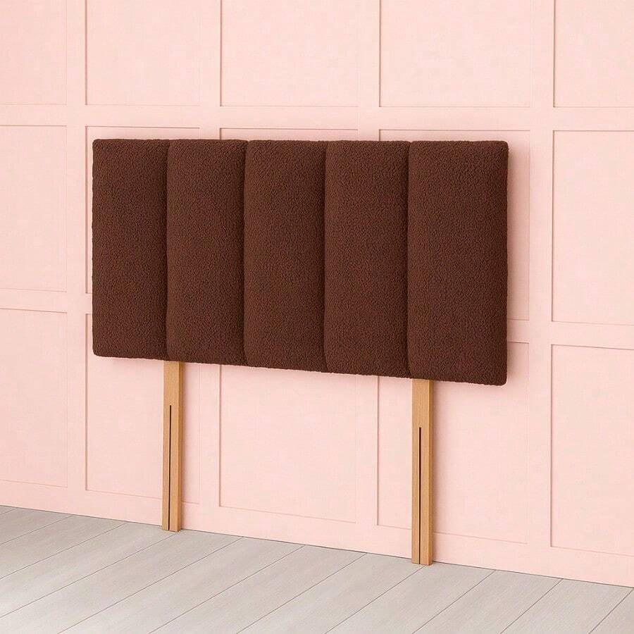 2ft6 Small Single Teddy Fabric Headboard Panel 26inch - Brown - View 1