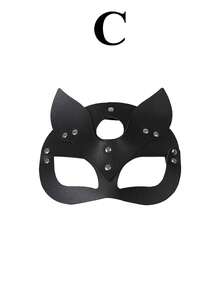 Máscara de gato para mujeres, máscaras de mascarada para mujeres, máscaras de conejo, máscara de cara de gato para discoteca, cóctel y cosplay - Negro - Ver 10
