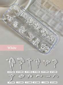 12pcs Nail Art Soft Sculpture Decorations - Satin Bow Accessories Mix, Nail Jewelry Pearlescent Bow Ins Style Nails Nail Supplies - Multicolor - View 7