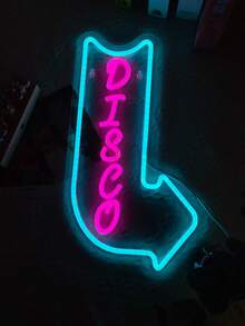 1 Peça Sinal de Néon Multicolorido Divertido dos Anos 80, Luz Decorativa de Parede a LED Alimentada por USB, Perfeita para Decoração de Homens, Bar, Clube, Quarto, Festa, Presente Ideal de Aniversário e Feriado - luz policromática - Visão 5