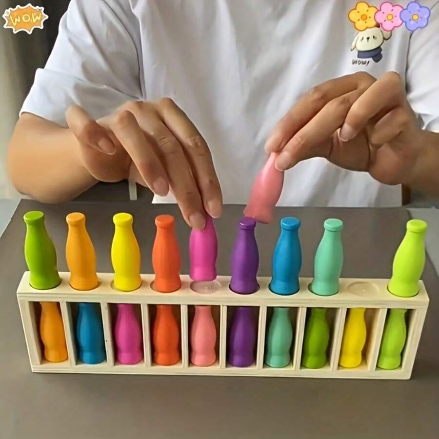 1套20件彩色挑戰瓶拼圖遊戲組,適合14歲以上青少年與成人,記憶力與邏輯訓練——色彩匹配策略桌遊,包含40個顏色編碼瓶與收納盒,適合家庭遊戲之夜、生日或萬聖節派對遊戲,提升記憶力與問題解決能力,適合團隊遊戲與策略思考 - 彩色 - 查看 1