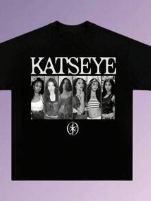 Katseye Shirt, The Beautiful Chaos Tour 2025 Shirt, Katseye Girl Group T-Shirt Vintage Katseye The Beautiful Chaos Tour Shirt, Katseye Kpop Graphics Tee, Katseye Gnarly  Parent-Child Outfits - 黑色5 - 查看 8