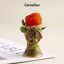 1 pieza Campana de cobre con piedra cristal natural en bruto, campana de latón para decoración del hogar, regalo de Navidad, recordatorio de llamada de cama, decoración de Navidad - Campana de piedra cruda - Ver 20