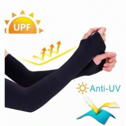 Par Manguito Com Dedo Proteção Solar UV50+ Manga Esportiva Protetor Solar Uv Mangas
