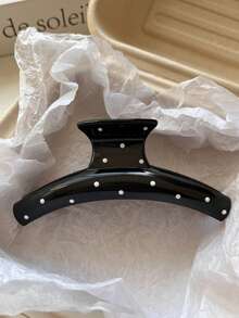 2pcs/1pc Women 4.37in/11.1cm Black & Brown Lightweight Plastic Hair Clips, Fashionable Versatile High-End Elegant Simple Solid Color Hair Claws, Suitable For Daily Casual, Party, Commute, Beach, Bun, Ponytail, Washing Face, Makeup, Outfit Accessory (Single-Sided Label) Women Claw Clips Elegant Hair Accessories - Multicolor - View 5