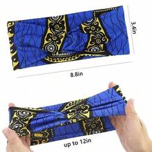 6 Pieces African Headbands Women And Elastic Yoga Turban Boho Printed Stretchy African Wraps Knotted Fashion Hair Accessories Women Non Slip - A - 查看 4