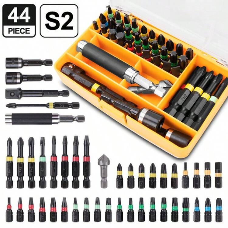 Impact Drill Screw Driver Nut Bit Magnetic Set Hex Shank 44X - Multicolor - View 5