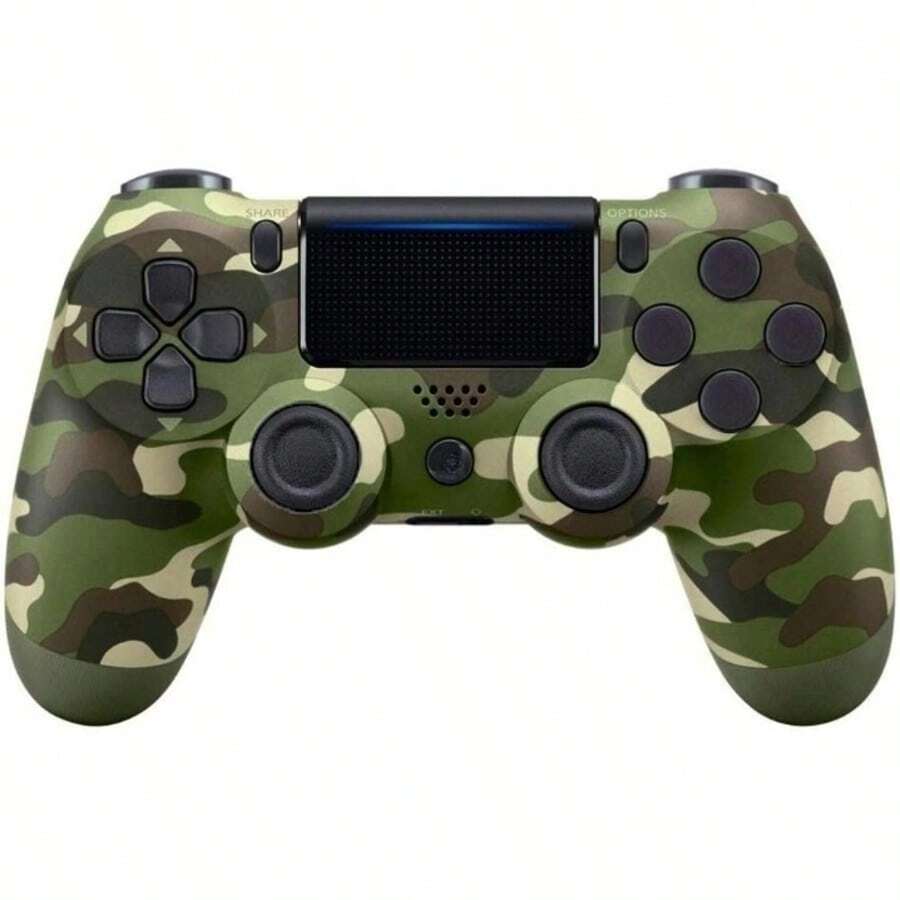 PS-4 Controller, PS-4 Controller Wireless, With USB C Cable/1000mAh Battery/Dual Motors/6-Axis Gyro/3.5mm Audio Jack/Multi Touch Pad/Share Button, PS-4 Controller Compatible With PS-4/Slim/Pro/PC - Controller For PS-4 Remote For Playstation 4/Pro/Slim With Double Shock/Stereo Headset Jack/Touch Pad/Six-Axis Motion Control - Camouflage Green - View 1
