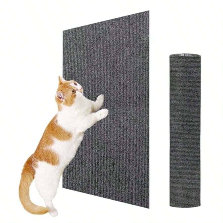 11.81*11.81*1.57 Cat Wall Scratcher Mat With Nano Tape,Anti Cats Scratch Furniture Couch Carpet Corner Protector For Indoor,Trimmable Cat Scratching Pad Board Sofa Replacement
