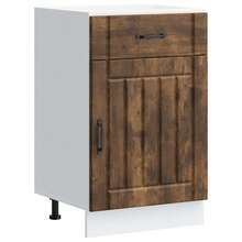 vidaXL Armário de cozinha Lucca chêne fumé bois ingénierie - Castanho - Ver 2