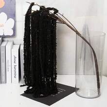 3/1 pieza Flor artificial de Wisteria de color rojo vino, planta colgante de "Lágrimas de amante", flor colgante de seda artificial de Amaranto burdeos para decoración de fondo de boda, decoración de hotel, material de arreglo floral DIY, relleno de jarrón, decoración de pared, Día de la Madre, cumpleaños, fiesta, regalo (Flor artificial de material de hilo) - Negro - Ver 1