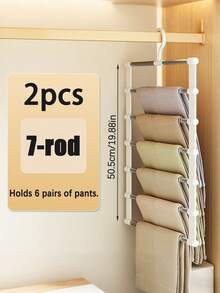 2件装多层多功能裤架 - 节省空间可折叠设计，适合有效整理衣橱，塑料多层裤架，适用于牛仔裤、打底裤和休闲裤，家用裤架，无缝防滑收纳，易于组装，是节日准备和换季衣橱管理的理想之选；非常适合情人节、母亲节和正式场合。 - 彩色 - 查看 10