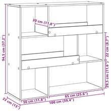 vidaXL Étagère à livres Chêne preto 100 x 33 x 94,5 cm - Preto - Ver 9