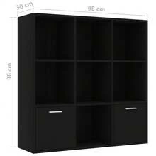vidaXL Bibliothèque Noir 98x30x98 cm Legno d'ingegneria - nero - Visualizzare 9