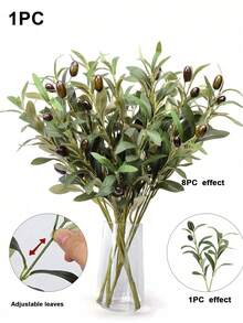 12/6/3/1 件装人造橄榄枝带果实，绿色橄榄叶植物茎蔓，仿真花瓶植物，绿色橄榄叶植物茎房间装饰，春季家居办公室室内装饰，生日派对婚礼家居节日装饰 - 綠色 - 查看 13