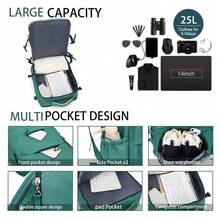 1pc Unisex Minimalist Multi-Pocket Backpack, Suitable For School, Business, And Travel - Multicolor - View 5