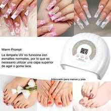 Nueva Actualización En 2026 De La Lámpara De Uñas Profesional Led, Secadora De Curado De Gel De Uñas Ultravioleta, Con Cronómetro Y Sensor De 3 Horas Para Secar Rápidamente Las Herramientas De Uñas - Blanco - Ver 6