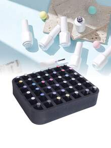 30/40/42/60格可拆卸泡沫收纳盒，可容纳30瓶15毫升（0.5盎司）指甲油或精油，中空槽设计需要底部支撑，化妆品旅行洗漱用品收纳包，大容量化妆包，圣诞礼物，收纳袋，礼品袋/手提袋，化妆品收纳盒，迷你收纳袋，大容量收纳袋，圣诞礼物，创意女士礼物，收纳袋，化妆包，旅行必备 - 黑色 - 查看 21