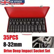 35pcs 1/ 2" Sq Metric Drive Deep Impact Socket Tool Set Garage Kit 8-32mm + Case - Variant 1 - View 11