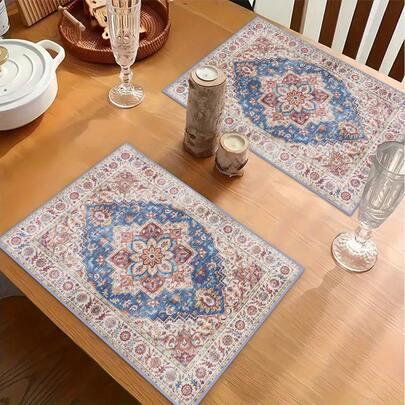 1/4/6 bucăți model geometric și floral din seria de sărbători din Orientul Mijlociu, șervețele decorative cu imprimeu complex de flori cu mai multe petale, 100% in, lavabile manual - potrivite pentru masă, bucătărie, petrecere, decorațiuni interioare, decorațiuni de nuntă